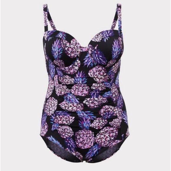 Torrid Pineapple Push-Up Demi Slim Fix Swimsuit Size 1x NWT - Picture 4 of 9
